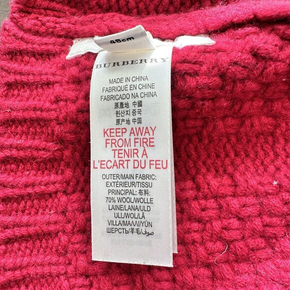 Burberry Children XS red wool blend  Knit beanie Hat - Picture 5 of 7